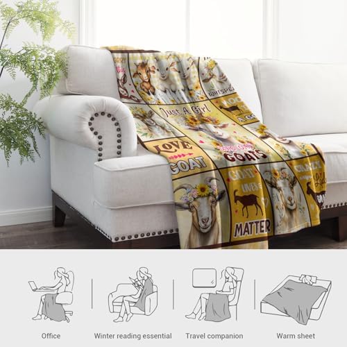 Jekeno Goat Sheep Gifts Blanket, Soft Cozy Plush Throw Blanket 50"x60" - Image 6