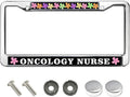 Oncology Nurse Metal License Plate Frame Flower Nurse Gifts Slim Design Licence Plate Covers Frame Motivational Nurse Saying License Plate Frame Cute