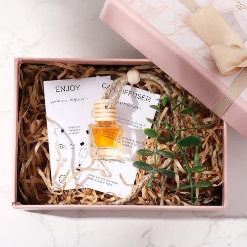 Boao 50Set Hanging Car Freshener Diffuser Bottle, White Card, Cube