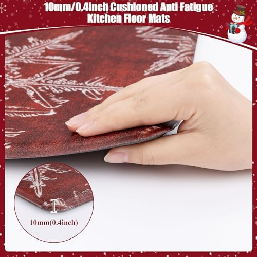 U'Artlines 2Pcs Christmas Anti Fatigue Kitchen Rugs and Mats, Snowflake - Image 4