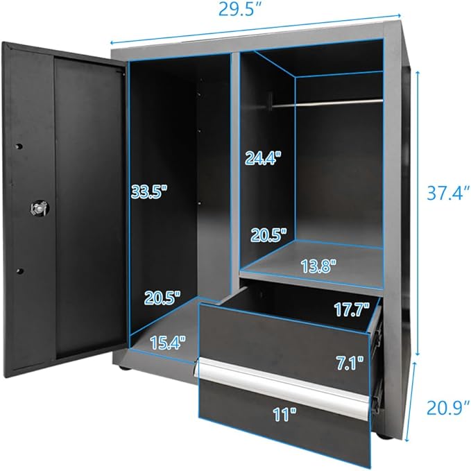 JZD Metal Garage Cabinet Set, Heavy Duty Tools Organization System, Included - Image 8