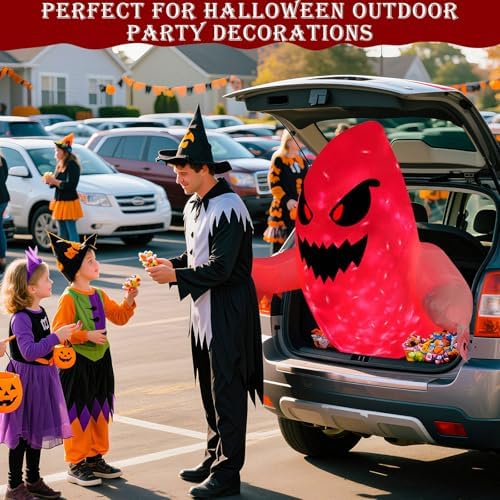 TURNMEON 3.5FT Halloween Inflatable Ghost Trunk or Treat Car Decoration Kit Broke Out from Car Decor SUV Build-in LEDs Blow up Halloween Outdoor Decorations Party Lawn Yard - Image 4