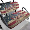 Yewatlles USA 250th Golf Cart Seat Covers Seat Kit, Printed Breathable Golf Cart Seat Cushions Golf Blanket Golf Club Car Accessories