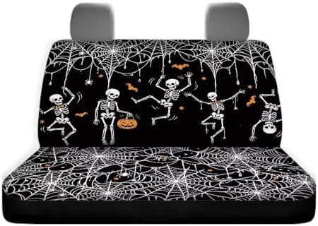 Skull Spider Web Car Seat Covers Auto Rear Seats Cushion Cover,Washable Bucket Seat Cushion Protector Backseats Covers for Girls Women,Fit Most Cars,Sedan,SUV,Van