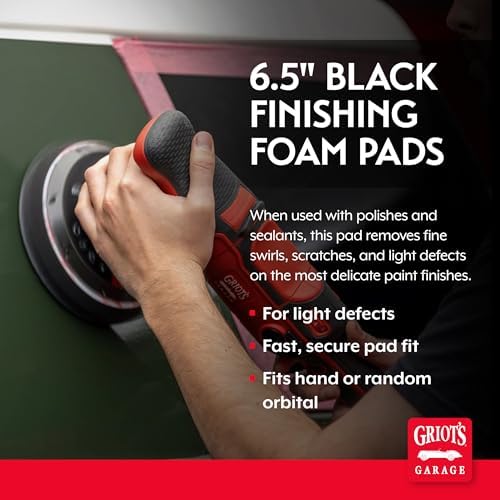 Griot's Garage 6.5" Black Foam Finishing Pads for Car Polishing and Detailing, Buffing Pads for Paint Correction and Sealant Application, 10619, Set of 2 - Image 2