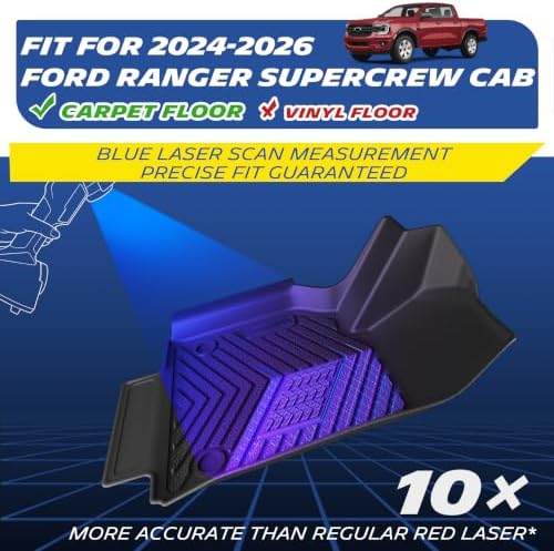 Michelin Vehicle Mat for 2024-2026 Ford Ranger SuperCrew Cab Carpet Floor