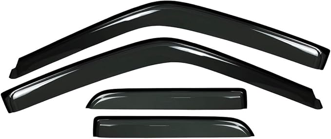 4pcs Outside Mount Style Window Rain Guards Durable Side Wind Deflectors Dark by Deebior
