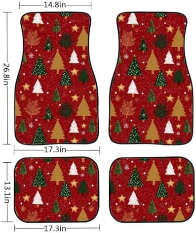 Christmas Tree Car Floor Mats Set of 4