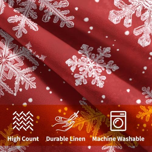 Winter Red Throw Pillow Covers 24x24 Set of 2 Snowflake Christmas - Image 6