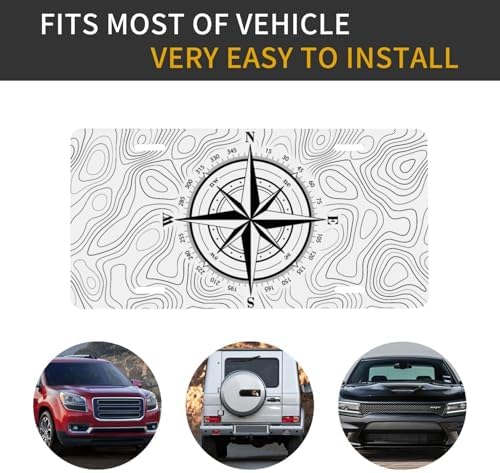 Compass Topographic Map Front License Plate 6" * 12" for Women