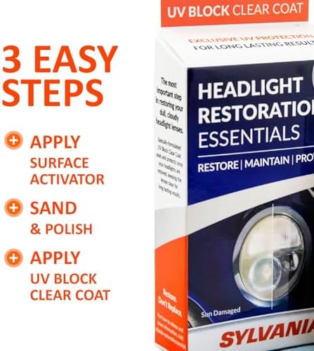 Sylvania UV Block Clear Coat Kit, UV Headlight Protection for Vehicles