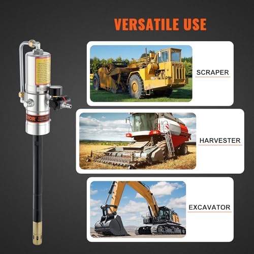 VEVOR Grease Pump, Air Grease Pump with 13 ft High Pressure Hose and Grease Gun, Pneumatic Grease Pump, Portable Lubrication Grease Pump with 360° Swivel Grease Gun Head - Image 6