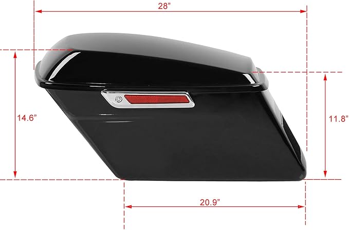 XFMT Vivid Black Motorcycle Saddlebags Hard Saddle Bags W/Black Conversion - Image 3