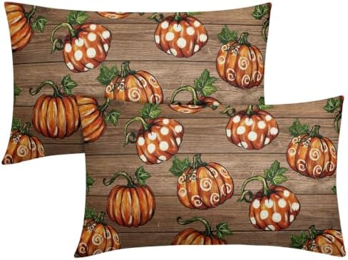 Fall Thanksgiving Pillow Covers 12x20 Set of 2 Highly Absorbent Orange by Unknown