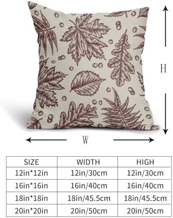 Burgundy Red Fall Pillow Covers 20x20 Set of 2 Cream Maple Leaf Print Autumn Colored Harvest Decorative Outdoor Pillowcases Farmhouse Seasonal Throw Cushion Case Decor for Home Couch Sofa Bed - Image 5