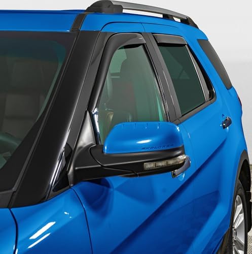 Goodyear Shatterproof in-Channel Window Deflectors for Ford Explorer 2011-2019, Rain Guards, Window Visors for Cars, Vent Deflector, Car Accessories, 4 pcs - GY003435LP
