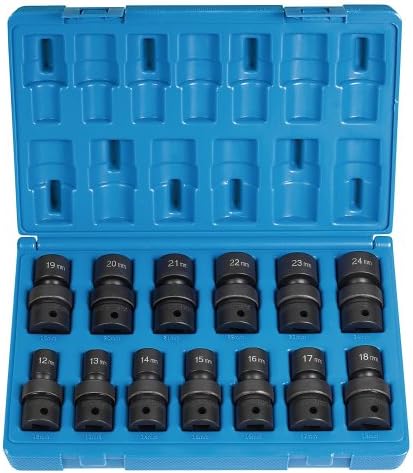Grey Pneumatic (1313UM) 1/2" Drive 13-Piece Standard Length Metric Universal Socket Set by Grey+Pneumatic