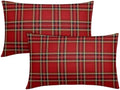 Christmas Plaid Lumber Pillow Covers 12x20 Set of 2 Red Highly Absorbent by Unknown