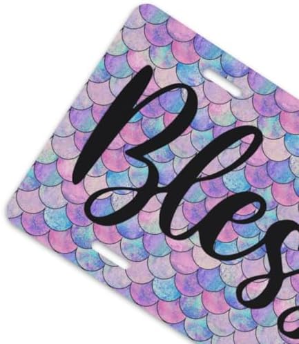Mermaid Scale Blessed Front License Plate 6" * 12" for Women