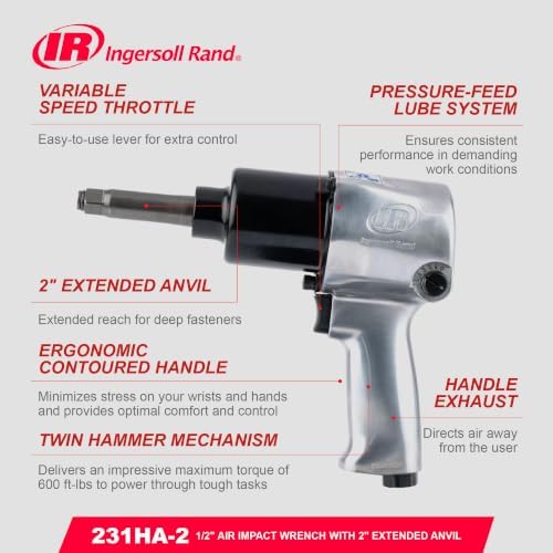 Ingersoll Rand 231HA-2 1/2"-Drive Air Impact Wrench - Image 6
