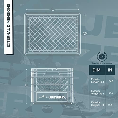 JEZERO 24 Quart 3-Pack Heavy Duty Plastic Crate | Stackable Multi-Purpose Storage Bin for Garage, Home, Office, Groceries, Outdoor, Camping & Kayaking | Black Utility Tote, 19" x 13" x 11" - Image 2