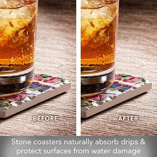 Thirstystone Holiday Buddies 4 Pack Tumbled Tile Stone Coasters - Image 3
