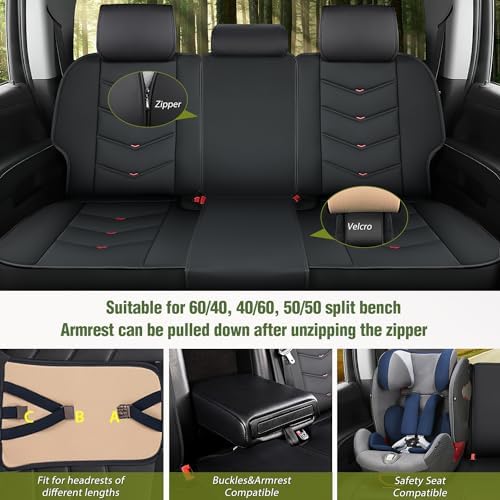 Nilight Car Seat Covers Custom Fit 2007-2024 Chevy Silverado GMC Sierra
