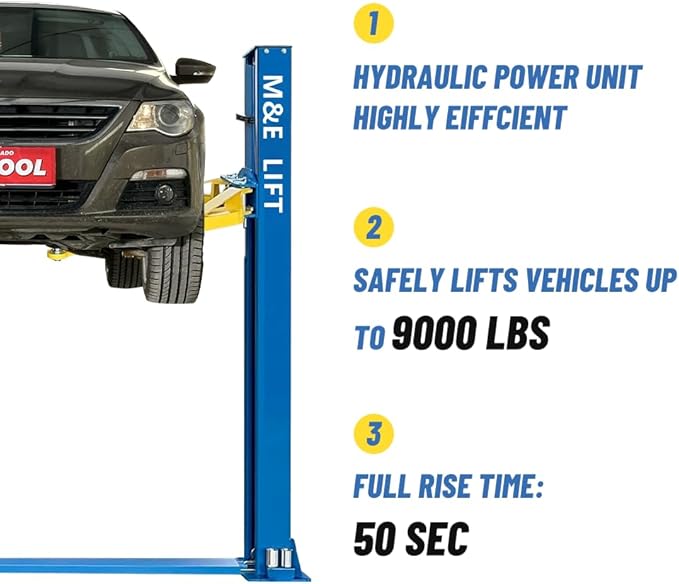 110v 9000lbs 2 Post Lift Car Lift Auto Hoist Full Rise Time 50SEC 2 Post Truck - Image 4