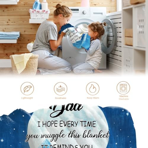 Dad Bears Starry Sky Blanket Gifts for Birthday Christmas Father's Day Bear Blanket Men Husband Halloween Easter Winter Snow Mountains Forest River Moon Inspirational Words Throw 50"x60" - Image 6