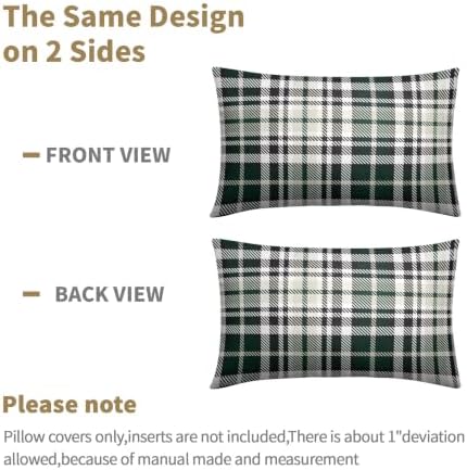 Christmas Plaid Lumber Pillow Covers 12x20 Set of 2 Green Highly Absorbent - Image 6