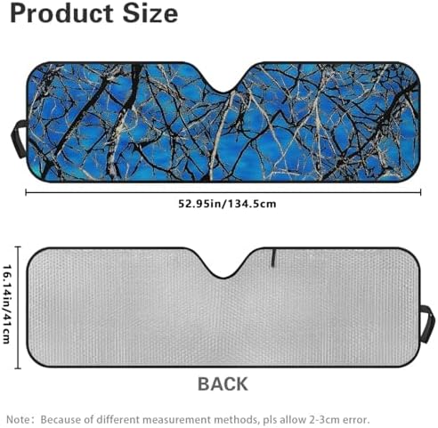 Renewold Car Windshield Sunshade Front Window Sun Visor Summer Sunlight UV Rays Heat Sun Shade Compatible with Jeep Wrangler JK JKU JL 1997-2023 2/4 Door Blue Camo Hunting Easy Install Cover Shield