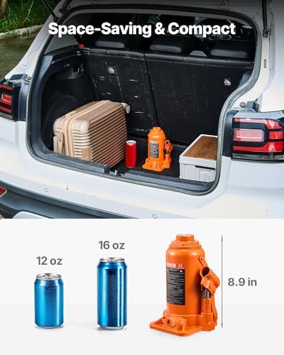VEVOR Hydraulic Bottle Jack, 20 Ton/44092 LBS All Welded Bottle Jack, 7.5-14 inch Lifting Range, with 3-Section Long Handle, for Pickup Truck, Truck, Car, RV, Auto Repair, Industrial Engineering - Image 5