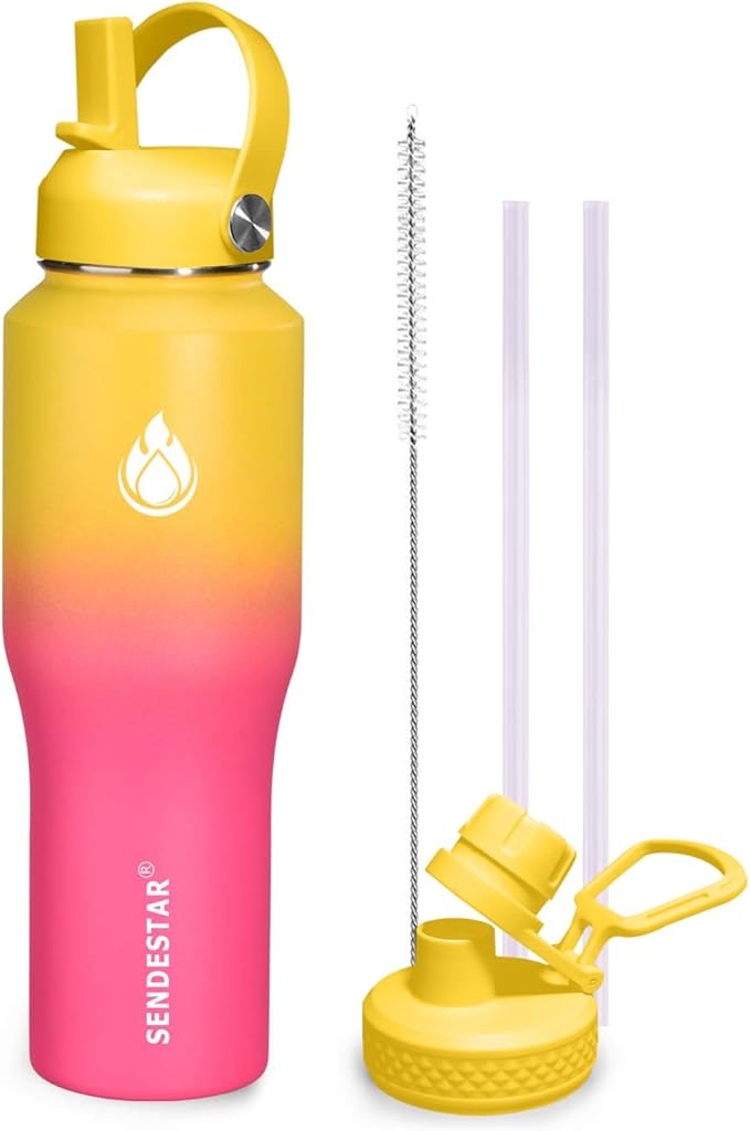 SENDESTAR 32oz Water Bottle Wide Mouth Stainless Steel Vacuum Insulated Double by Sendestar