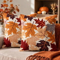 Fall Leaves Pillow Covers 22x22 Set of 2, Maple Leaf Autumn Harvest Thanksgiving Decorative Throw Pillow Cases Holiday Outdoor Seasonal Farmhouse Decor for Sofa Couch Bed by Unknown