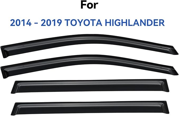 Window Visors Rain Guards for 2014 2015 2016 2017 2018 2019 Toyota Highlander - Image 2