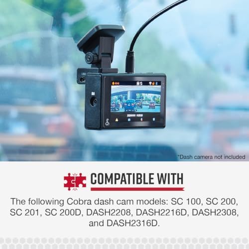 Cobra 2.5A Micro USB Hardwire Kit for SC Series Dash Cams, 15ft Cable
