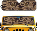 Renewold Duck Camo Automotive Windshield Sunshade UV Heat Sunlight Reflecting Foldable Front Window Sun Visor Car Shade for Windshield Easy Install Sun Shield for Jeep Wrangler Gladiator JT Summer