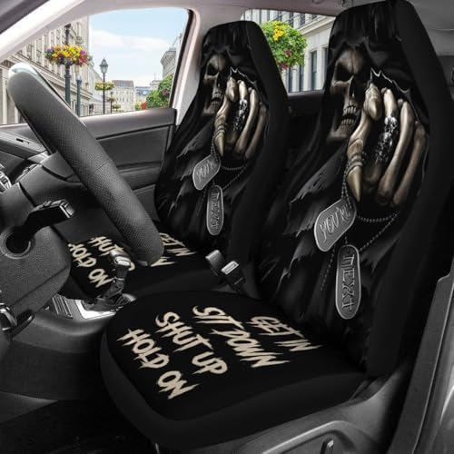 GENANY Grim Reaper Car Seat Covers, 2-Piece Front Seat Set