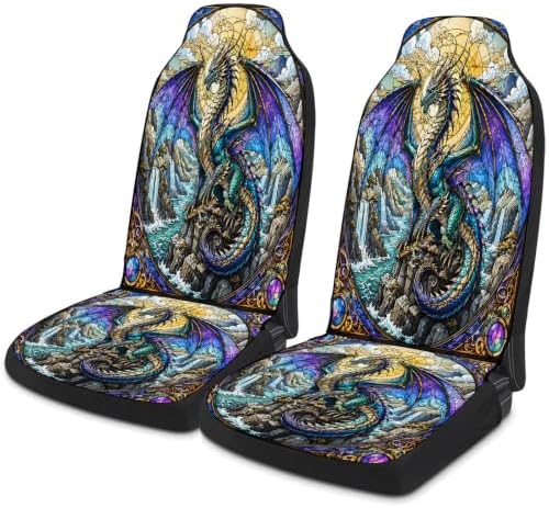 Wolf Dragon Deer Car Seat Covers Full Set, Universal Auto Seat Protector