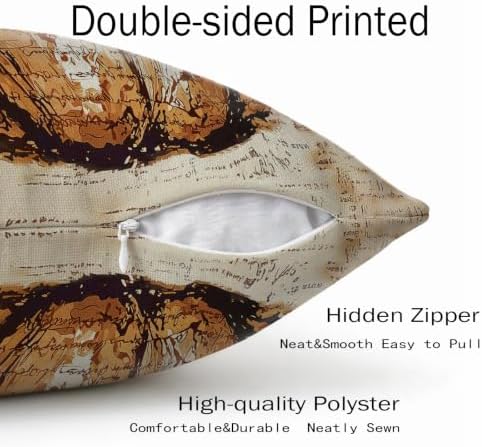 Fall Pillow Covers 22x22 Set of 2, Vintage Pumpkin Autumn Themed Thanksgiving Decorative Throw Pillow Cases Outdoor Rustic Seasonal Farmhouse Decor for Sofa Couch Bed - Image 5
