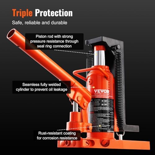 VEVOR Hydraulic Jack, 2.5 Ton Toe Lift, 5 Ton Top Lift, 0.8-5.3 in Toe Height, 8.9-13.4 in Top Height, Air Hydraulic Claw Jack for Machinery, Industry - Image 5
