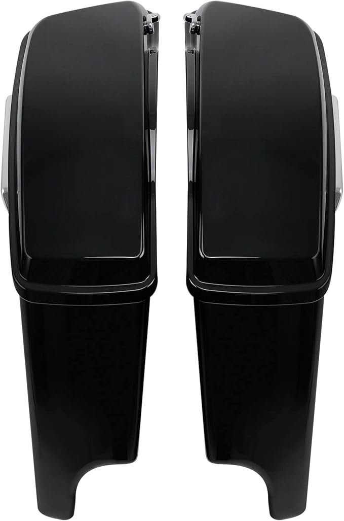 XFMT Motorcycle Vivid Black 5" Extended Stretched Hard Saddlebags Saddle Bags - Image 6