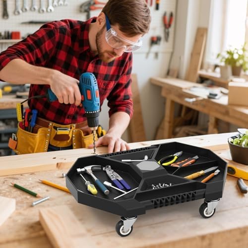 Goplus Rolling Tool Tray, Under Car Magnetic Moving Tray with 4 Swivel Casters, 55 LBS Capacity Caddy Tray, Tool Tray Creeper for Garage, Workshop, Automotive Repair, Mechanics - Image 7