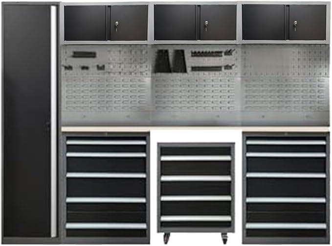 JZD Heavy Duty Metal Garage Shop Tool Storage Cabinet Set System by JZD