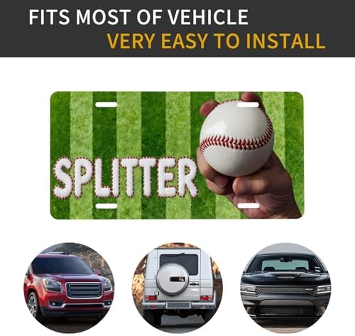 Baseball Splitter Front License Plate 6" * 12" for Women