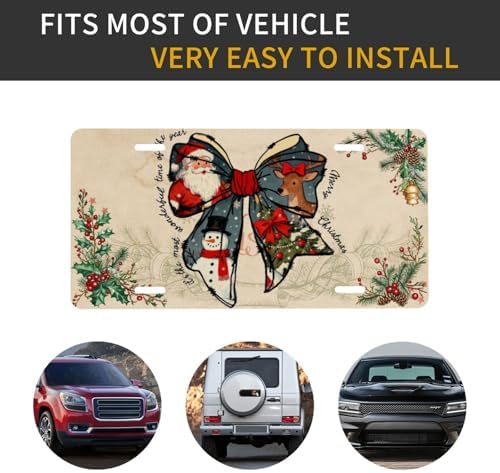 Christmas Bow Tie Santa Claus Front License Plate 6" * 12" for Women