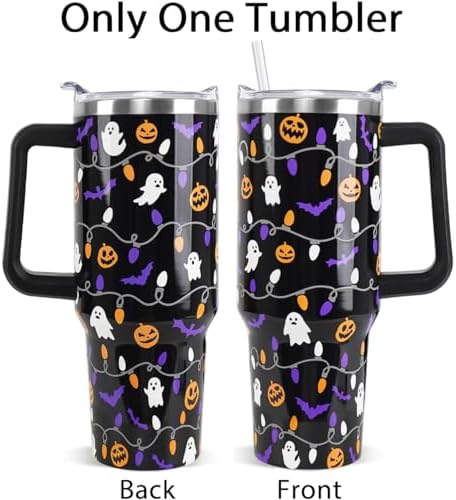 Halloween Tumbler 40oz Ghost Pumpkin Lanterns Goth Gifts for Women-1PCS - Image 3