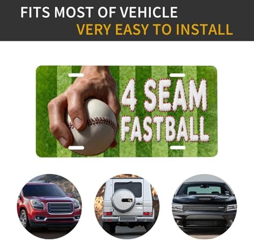 Seam Fastball Baseball Front License Plate 6" * 12" for Women