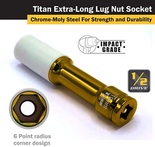 Titan 21119 1/2-Inch Drive x 19mm Non-marring Impact Extra-Long Lug Nut Socket - Image 3