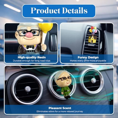 GENANY 3D Anniversary Love Car Air Freshener Vent Clip, Hand Painted Couple